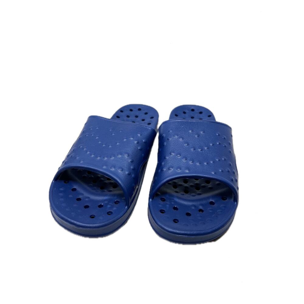 Blue Brand White Slides Womans M 6/8
